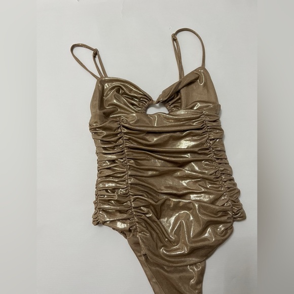 brand new- Zara metallic gold bodysuit - size small - Picture 4 of 11